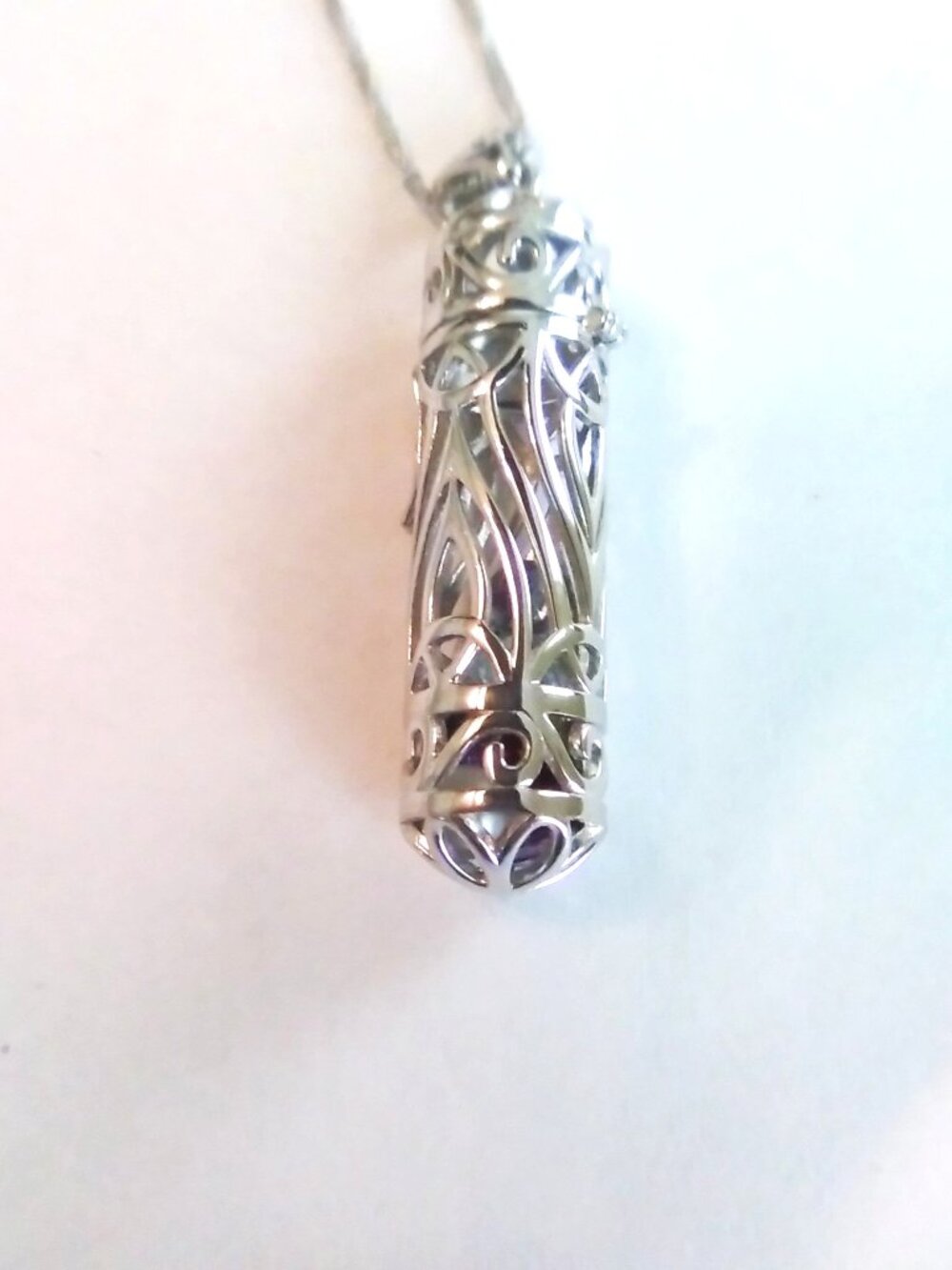 Silver Open Filigree Locket Pendant